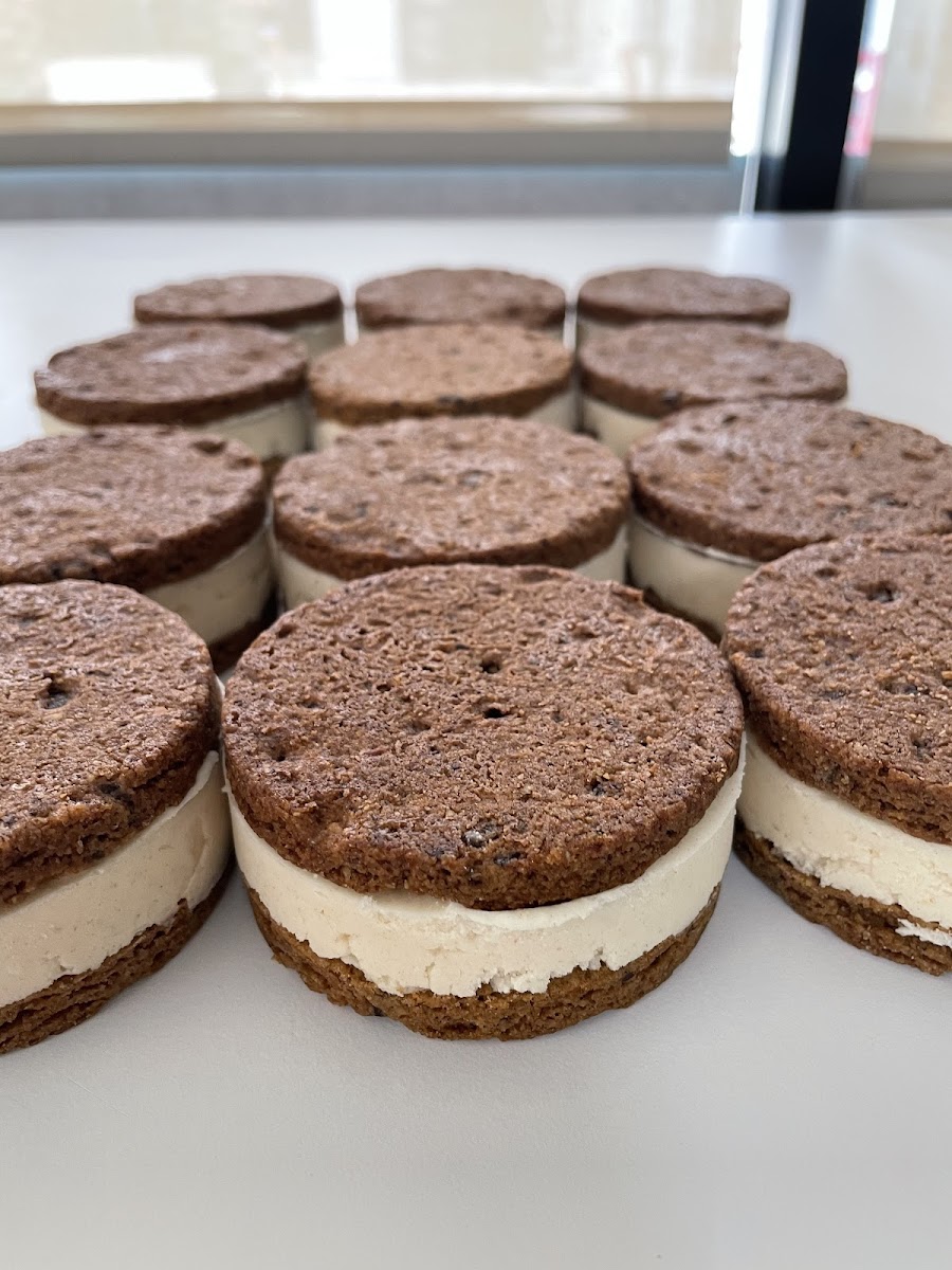 Chocolate Chip Ice Cream Sandwiches 
Gluten Free/Dairy Free/kosher