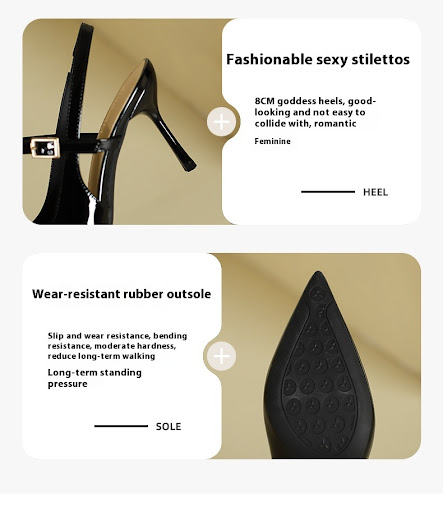 Title 4, French Style Hollow High Heels Sandals with Poi...