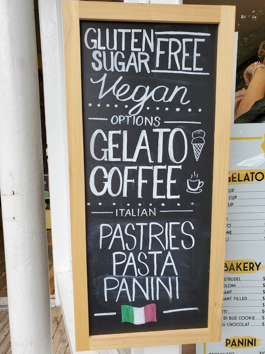 Il Gelato di Carlotta gluten-free menu