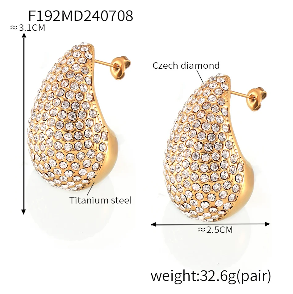 Boucles d'oreilles goutte d'eau en diamant, style chic européen et américain. Un bijou de niche pour une élégance raffinée et intemporelle.