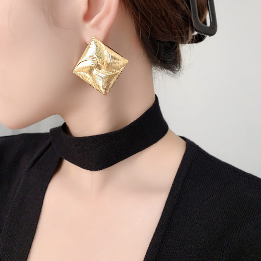 Title 8, Quadrilateral Windmill Texture Ear Studs Niche ...