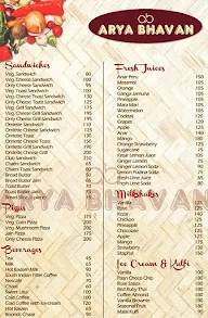 Arya Bhavan menu 2