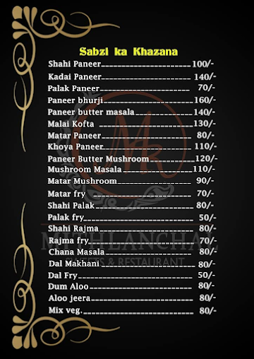 Mithlanchal Sweets & Restaurant menu 