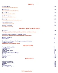 Ferry Wharf menu 1