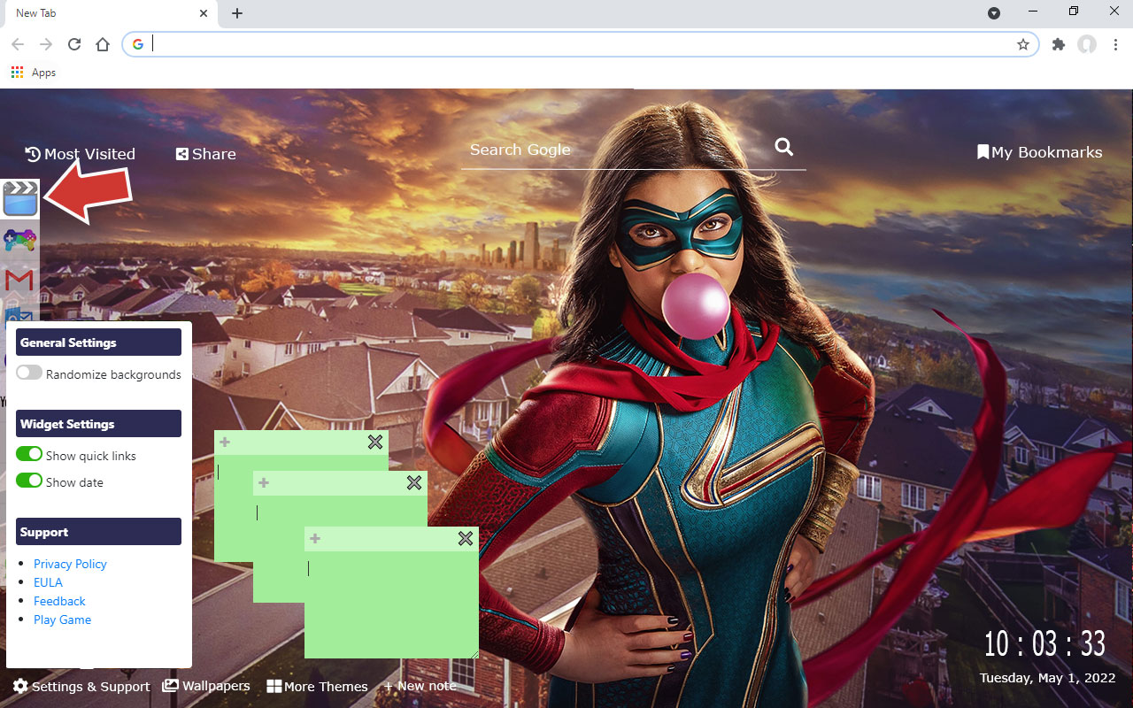 Ms. Marvel Wallpaper New Tab Preview image 10