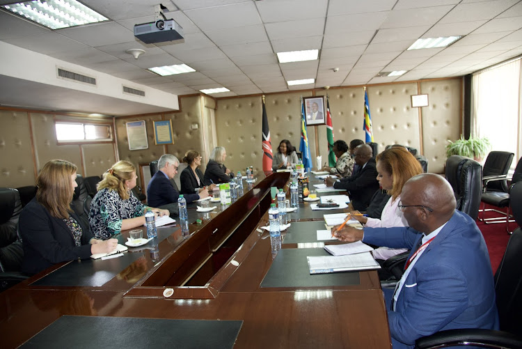 East Africa Community CS Rebecca Miano in a meeting with US ambassador to Kenya Meg Whitman