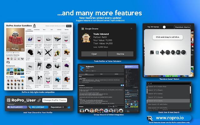 Ropro Enhance Your Roblox Experience - roblox limited notifier chrome