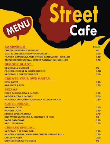 Street Cafe menu 