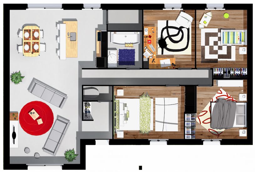  Vente Terrain + Maison - Terrain : 900m² - Maison : 83m² à Oigny-en-Valois (02600) 