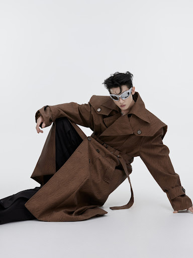 Title 4, Mens Crack Texture Leather Coat, stylish and d...