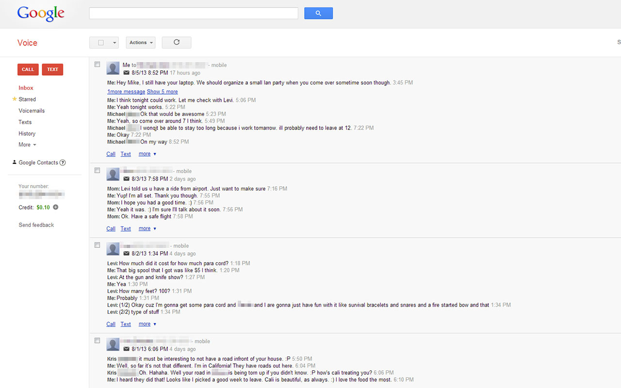 Google Voice Paginated Texts Preview image 0