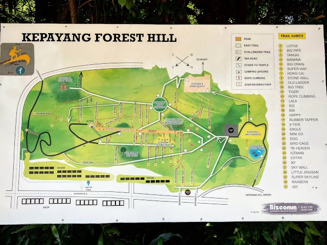 Bukit Kepayang Forest Hill Trails Map