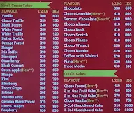 Fb Cakes menu 1