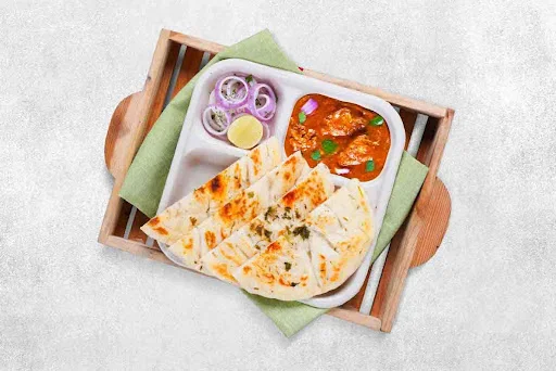 Chicken Kadhai Kulcha Thali (Meals)