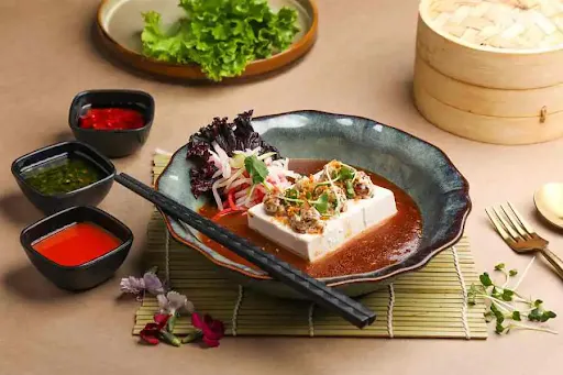 Steamed Tofu Parcel In Vietnamese Sate Sauce