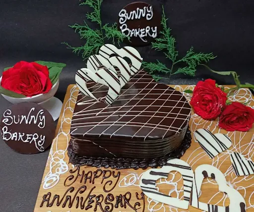 Chocolate Heart Anniversary Cake