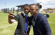 Former Kaizer Chiefs and Bafana Bafana play maker Stanton Fredericks, who is also the LaLiga Ambassador, interacts with the kids during the LaLiga Pass The Ball initiative at Idas Valley Sports Complex in Stellenbosch, Cape Town on March 2 2018.