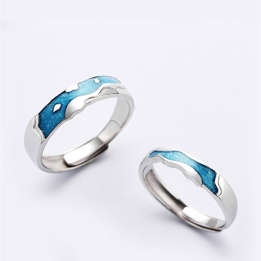 Title 3, Couple Fashion Sterling Silver Ring, stylish an...