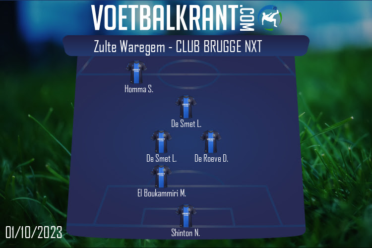 Opstelling Club Brugge NXT | Zulte Waregem - Club Brugge NXT (01/10/2023)