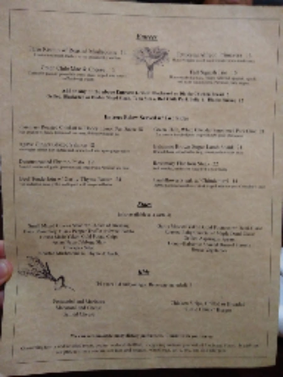 Rosemary gluten-free menu