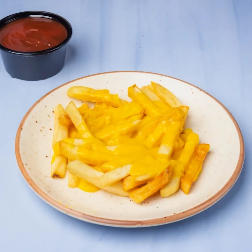 French Fries With Cheese (in 450 Ml Container) - Veg