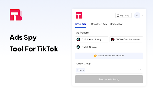 Ad Library - TikTok Ad Spy Tool & Track competidores (en inglés)