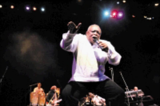 DRIVEN: World-renowned trumpeter Hugh Masekela entertains music lovers at his concert in the Teatro Theatre in Montecasino, Johannesburg, at the weekend. Pic. VELI NHLAPO. 28/06/2009. © Sowetan.