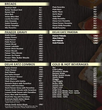 Delhi Eatz menu 