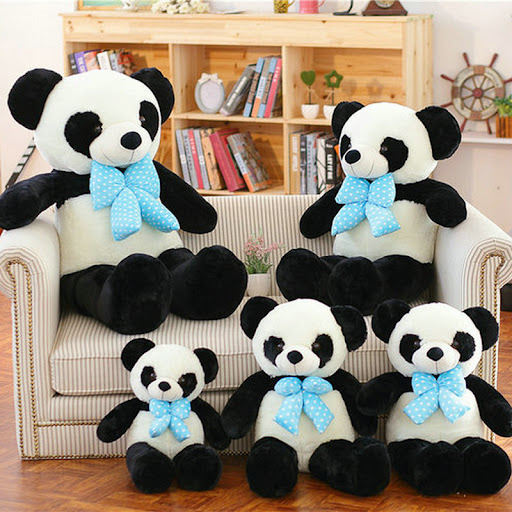 Title 8, Adorable bow tie panda plush toy, perfect for c...