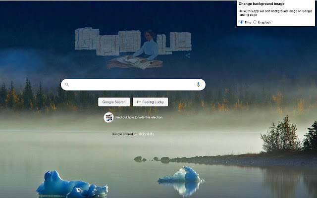 Add beautiful image on Google landing page chrome extension