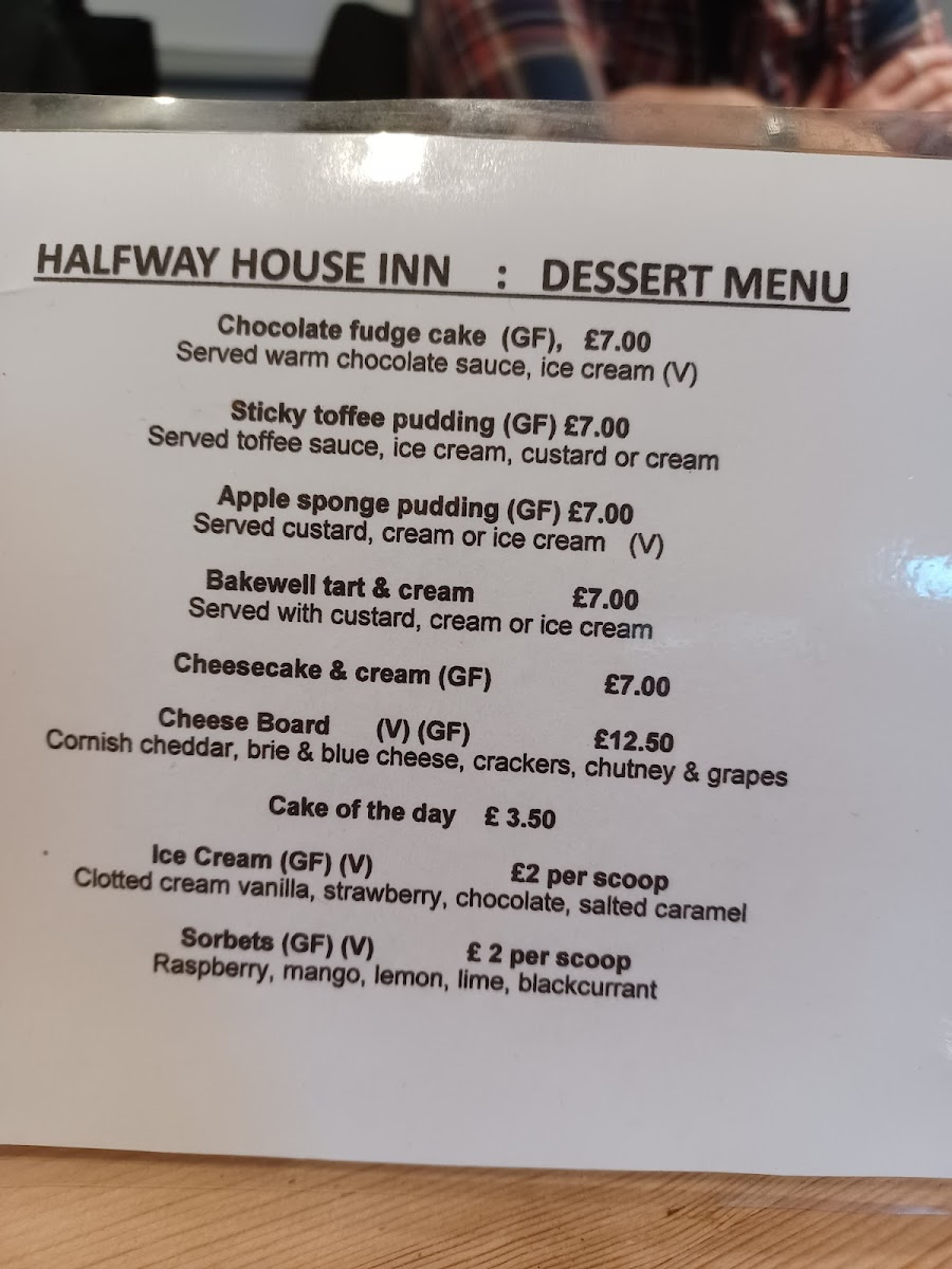 The Halfway House Inn gluten-free menu