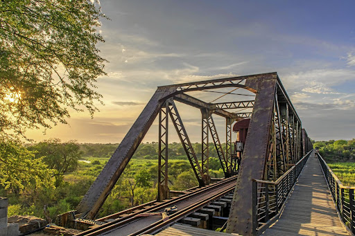 Kruger Shalati, on an old bridge over the Sabie River in the Kruger National Park, was constructed from 13 railway carriages dating from the 1940s and '50s.