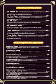 Badshah Biryani menu 3