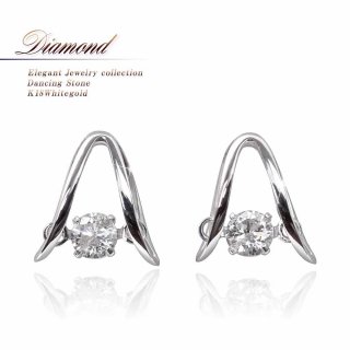 K18 天然ダイヤ0.16ct！ダンシングストーン！ピアス