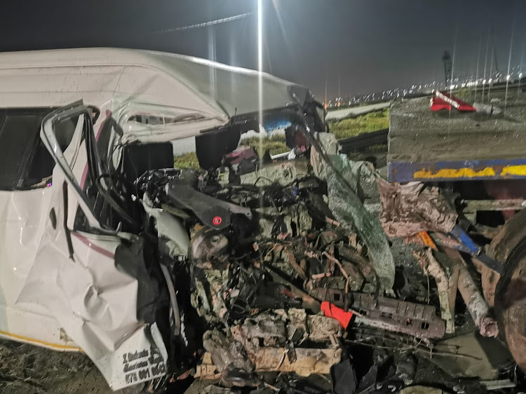 Two people died in an accident involving two trucks and a taxi in the N2 on the early hours of Wednesday