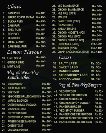 Mersalaayitten Fresh Juice And Chat menu 