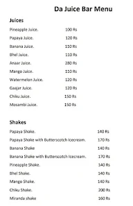 Da Juice Bar menu 1