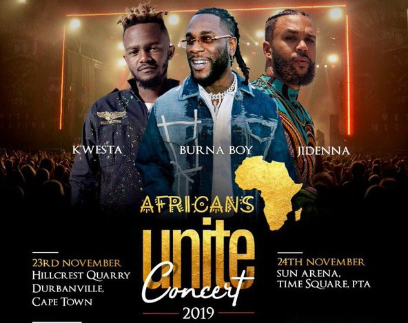 Two concerts in South Africa expected to feature Nigerian star Burna Boy have been cancelled following "increasing threats of violence", a statement from the organisers says.