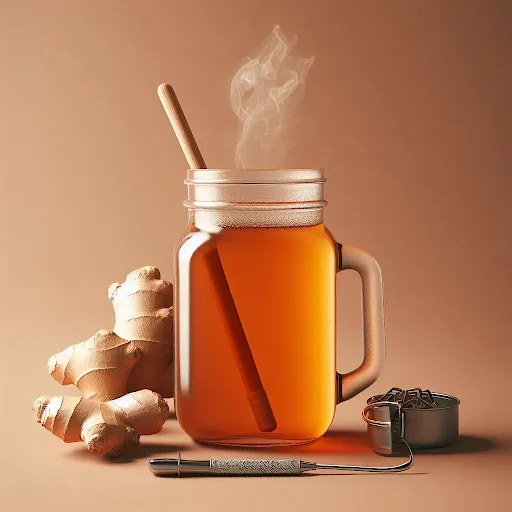 Hot Ginger Tea [450 Ml, Mason Jar]