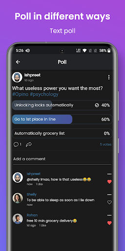 Screenshot Opino - Social App for Polls