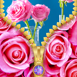 Cover Image of ダウンロード Pink Rose Zipper Lock Screen 1.3 APK