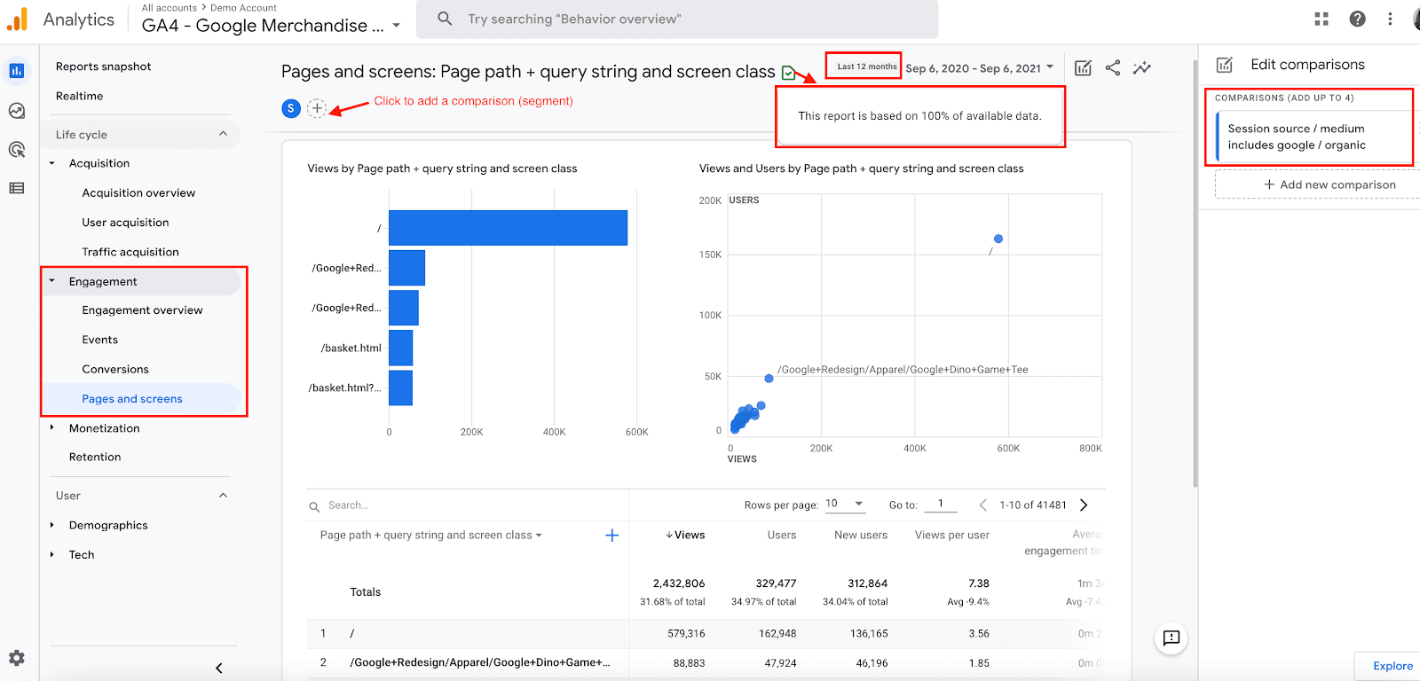 Segmentation des données dans GA4