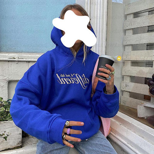 Title 3, Womens New Embroidery English Klein Blue Hoode...
