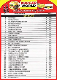 Burger World menu 2