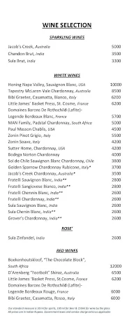 Equinox Bar - Double Tree By Hilton menu 1