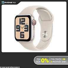 Đồng hồ Apple Watch SE 4G 40mm Starlight (Vỏ Nhôm Dây Silicone - S/M) (MRFX3SA/A)