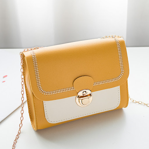 Title 7, One Shoulder Fashion Lock Chain Diagonal Bag St...