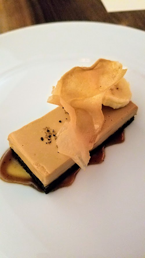 Roe PDX - Caramel, the actual listed dessert course, here with chocolate mousse and banana and coffee sauce