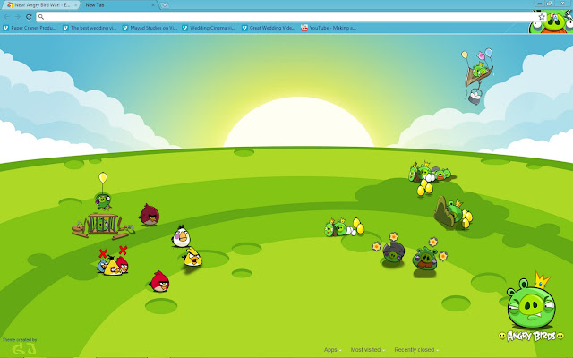 New! Angry Birds War! chrome extension