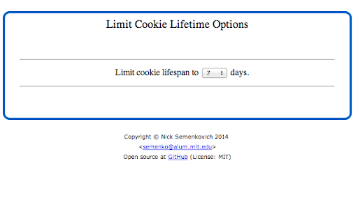 Limit Cookie Lifetime